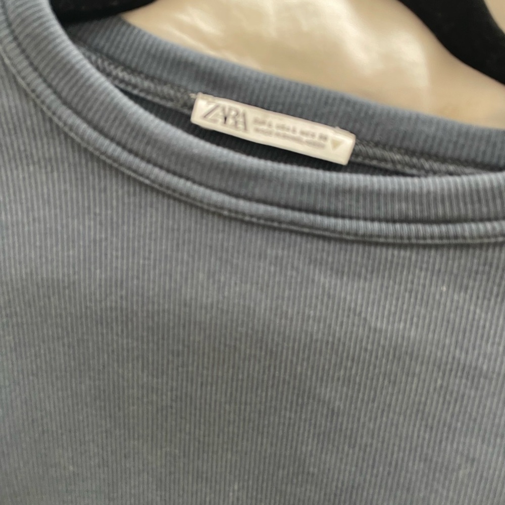 Zara Gray Long sleeve ribbed top